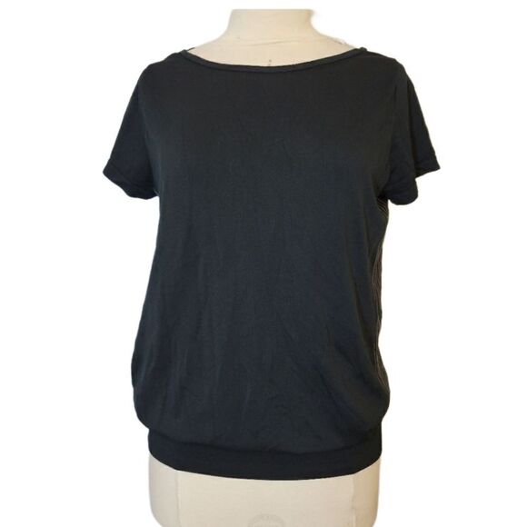 Nike Dri-Fit Women's Knit Short-Sleeve Epic Crew Training Top Shirt Black L - Picture 1 of 7
